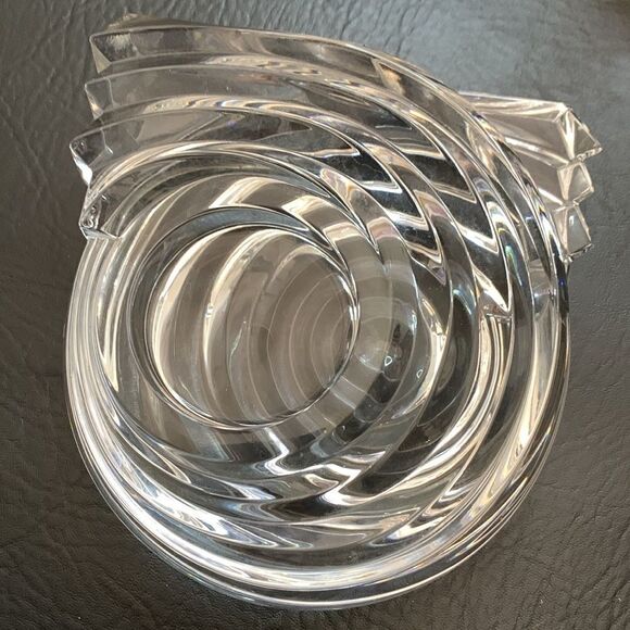 German Paper Weight Glass Spiral Swirl Candle Votive  Holder Lead Crystal Heavy - Picture 5 of 10